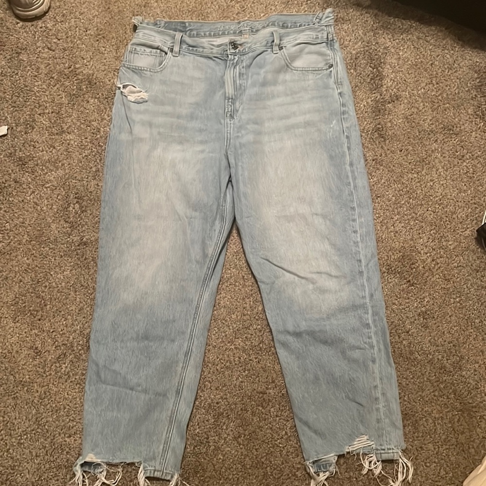 AE curvy high rise mom jeans